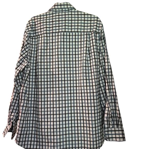 W.H. Belk Sportswear Lot of 2 Long Sleeve LG Button Down Shirt Brown Blue Plaid - Picture 5 of 14